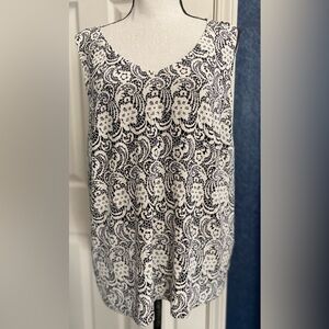 Alex Evenings Black and White Lace Blouse